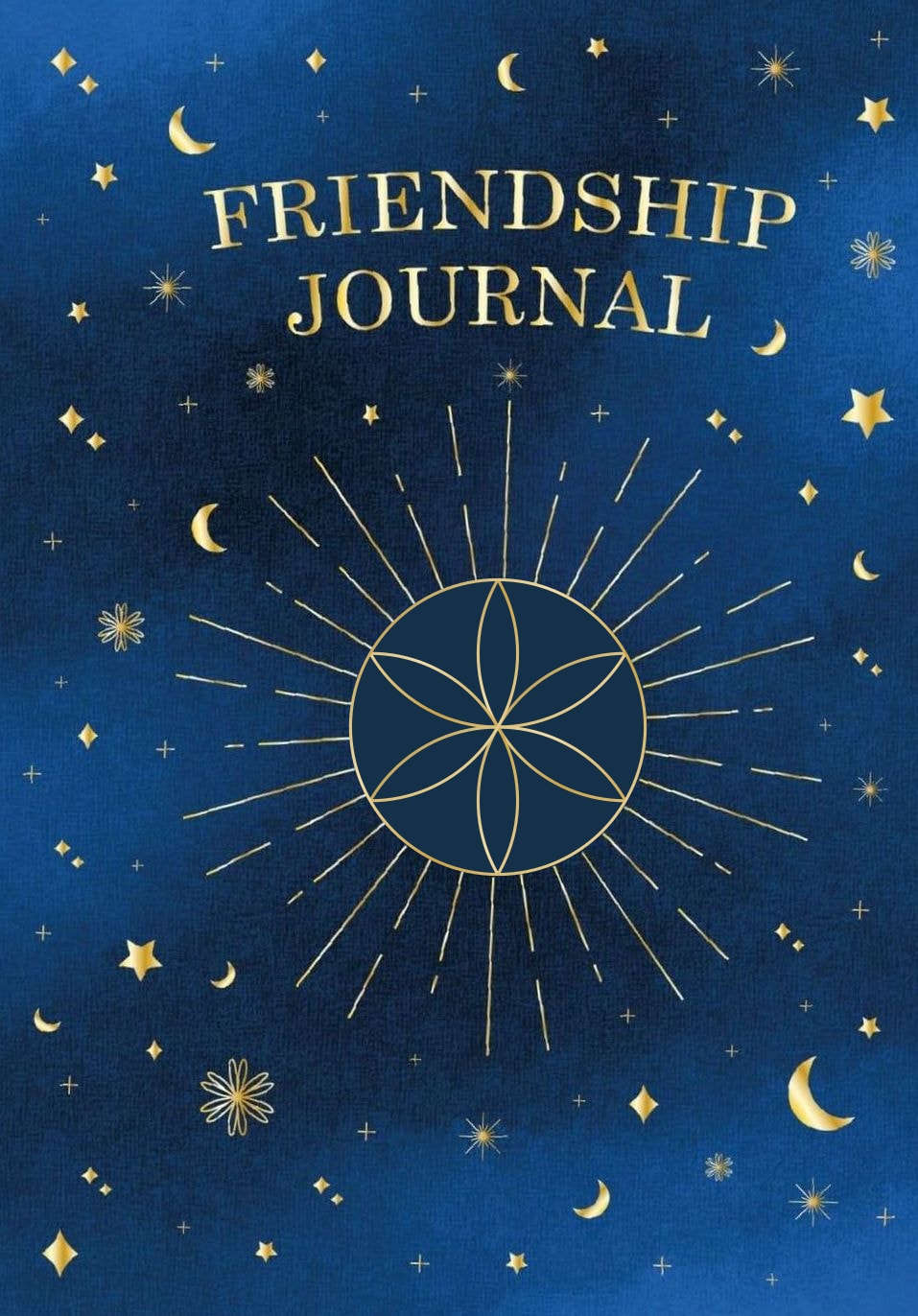 The Friendship Journal, gold foil on an indigo cover